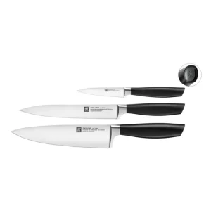 Juego de 3 cuchillos (Cuchillo para chef, Vegetales, Puntilla)