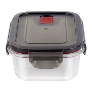 Contenedor rectangular de Cristal con tapa de plástico 600 ml