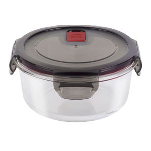 Contenedor redondo de Cristal con tapa de plástico 600 ml