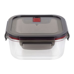 Contenedor cuadrado de Cristal con tapa de plástico 1.10 L