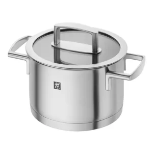 Olla con tapa de vidrio 24 cm, Acero Inoxidable