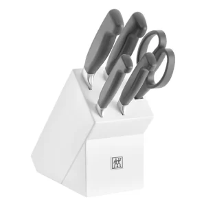 Bloque de cuchillos de 6 piezas, blanco