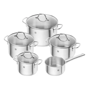 Batería de cocina 5-pzs, 18/10 Acero inoxidable