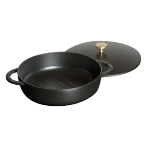 Sartén para Saltear, 2 asas, hierro fundido, negro - 24 cm