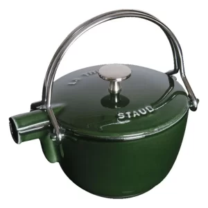 Tetera redonda Hierro fundido, verde - 16 cm