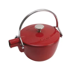 Tetera redonda Hierro fundido, rojo - 16 cm