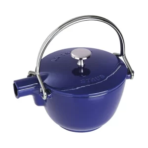 Tetera redonda Hierro fundido, azul - 16 cm