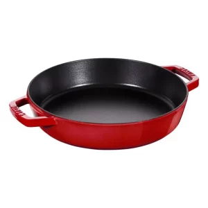 Sartén con doble asa, Paellera Hierro fundido, Rojo - 34 cm