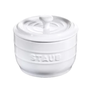 Contenedor para sal, cerámica Blanco - 10 cm