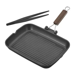 Juego de sartén Grill 25 cm y Pinzas de silicón